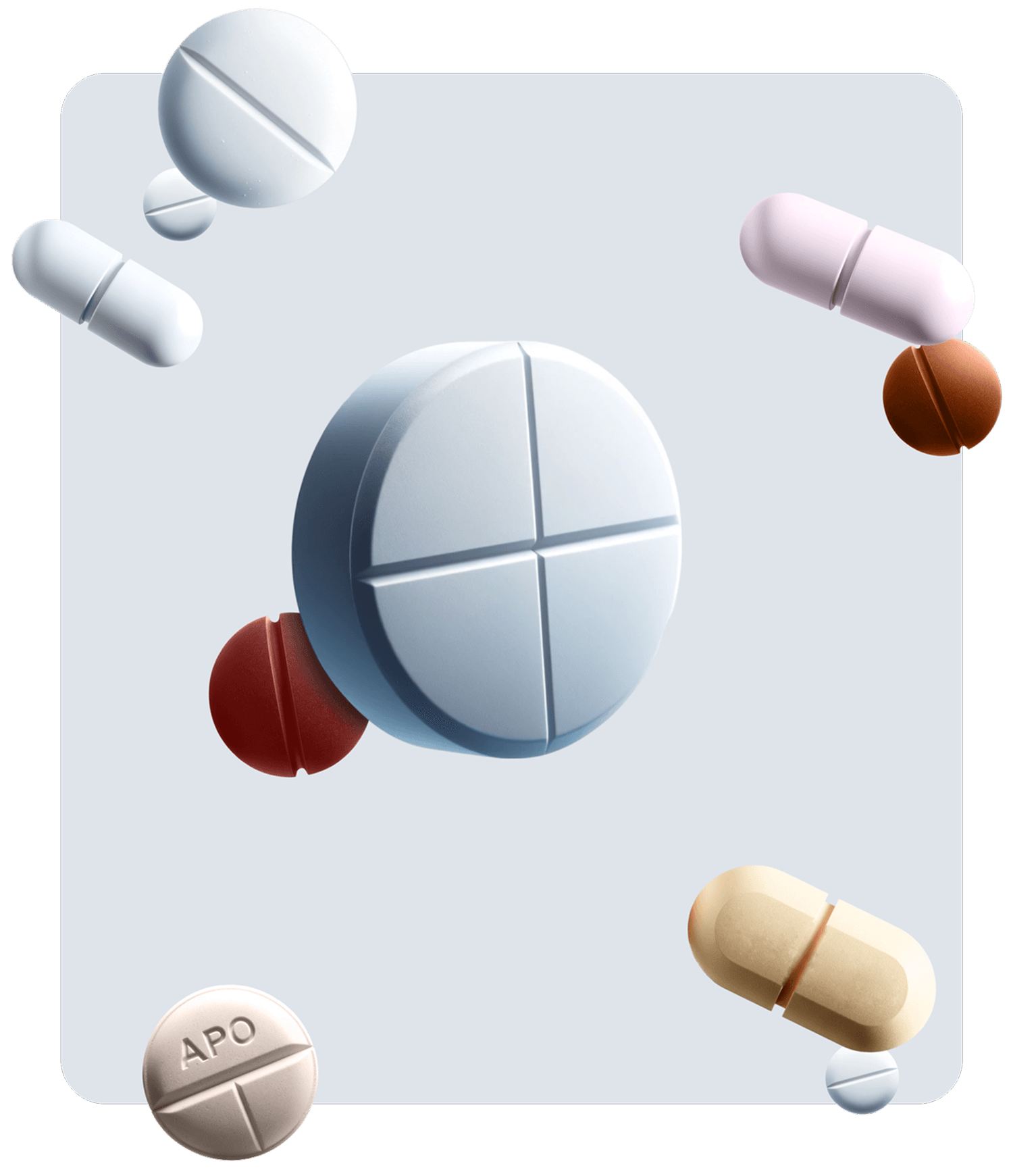 Various medication pills